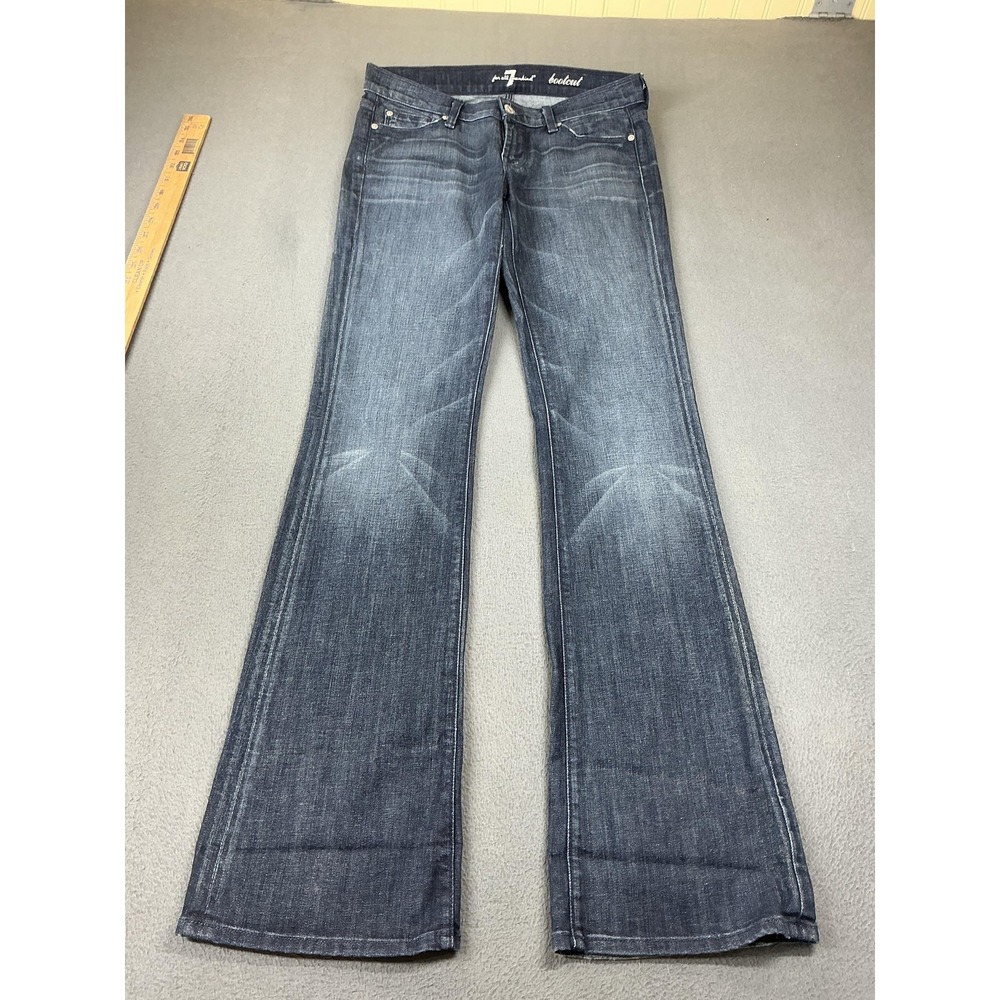 7 For All Mankind Jeans Womens 26 Blue Bootcut Low Rise Stretch Medium Wash